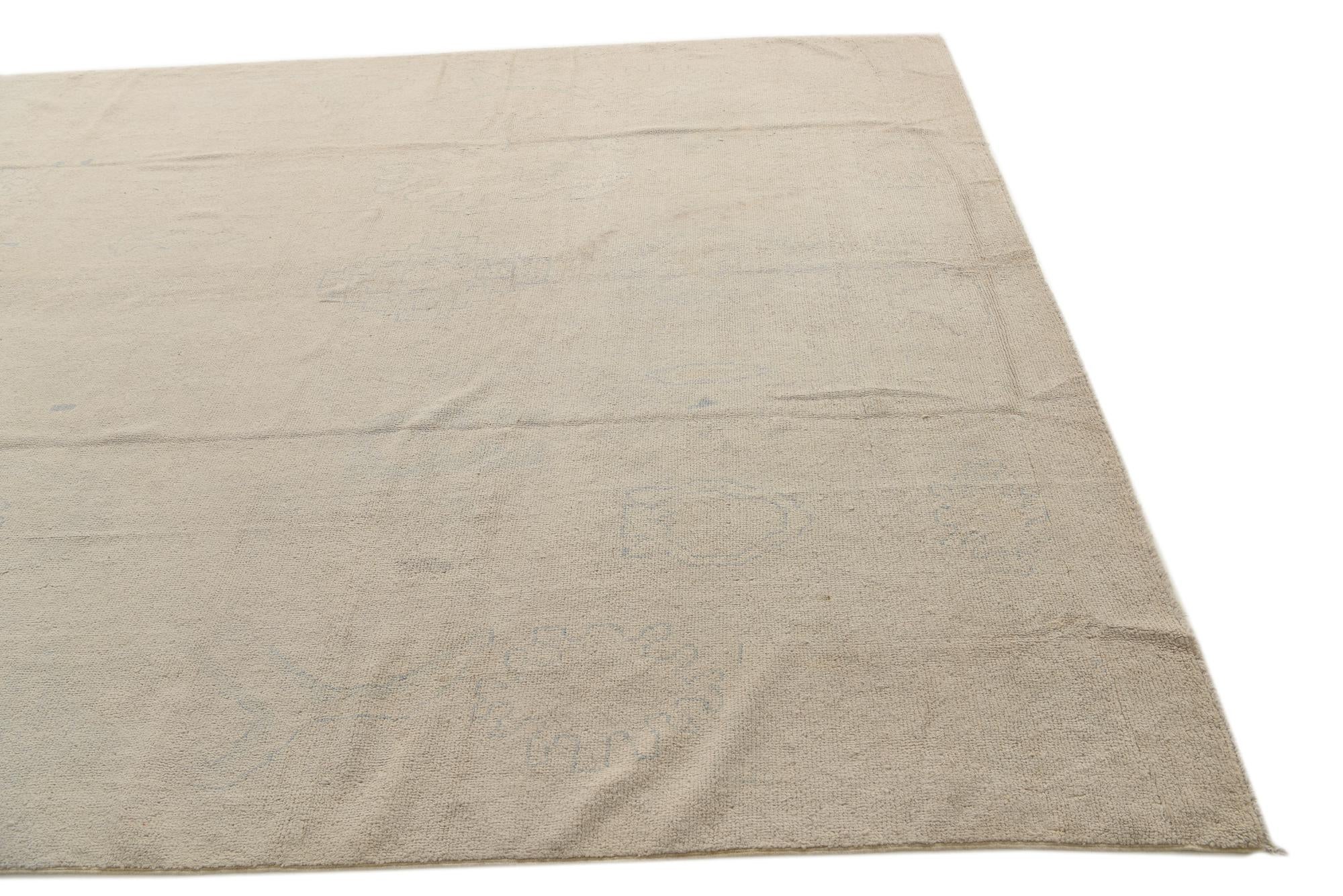 8' 6 x 11' 5 Hand Knotted Oushak Wool Rug