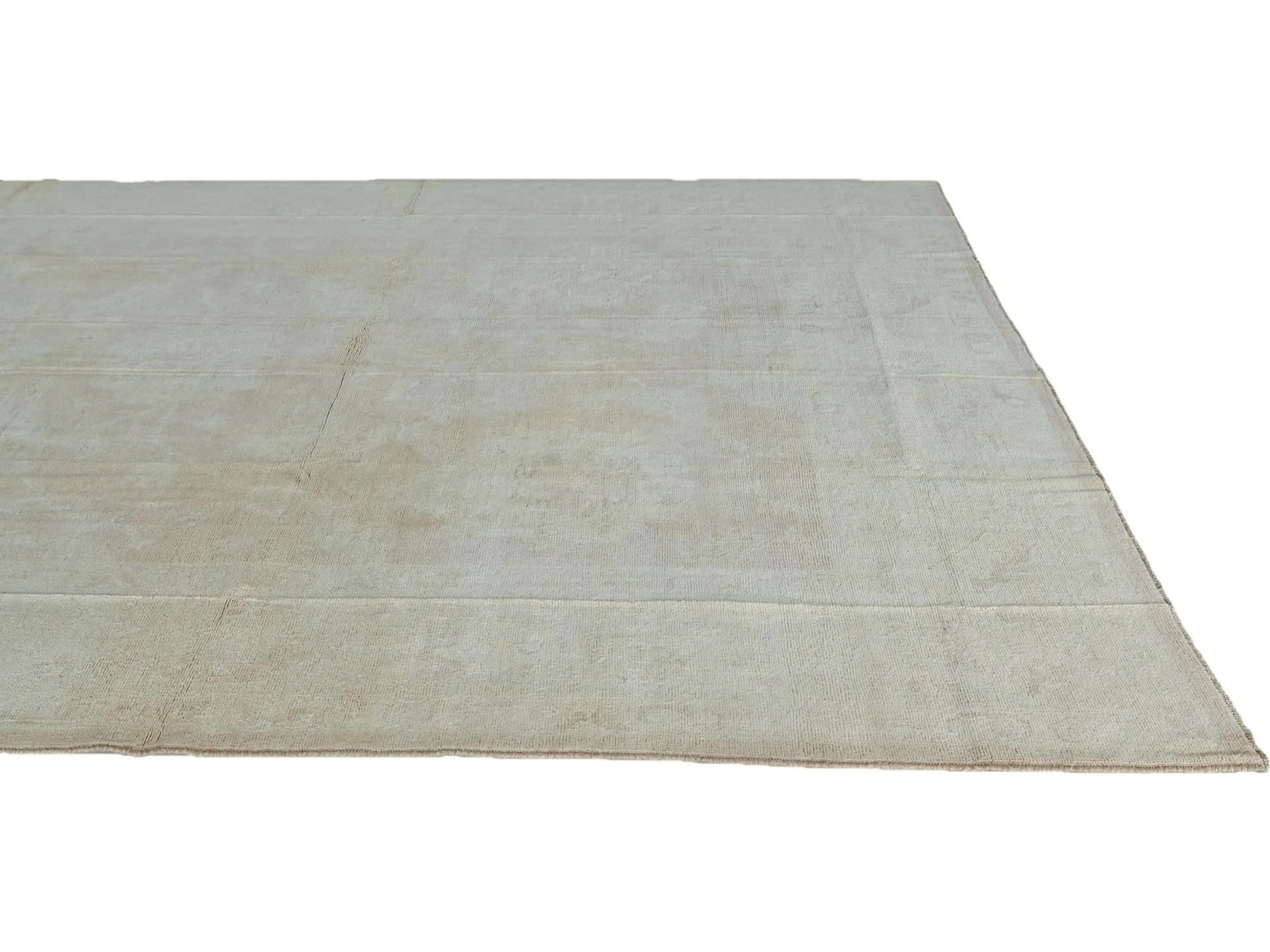 8' 11 x 11' 11 Hand Knotted Oushak Wool Rug