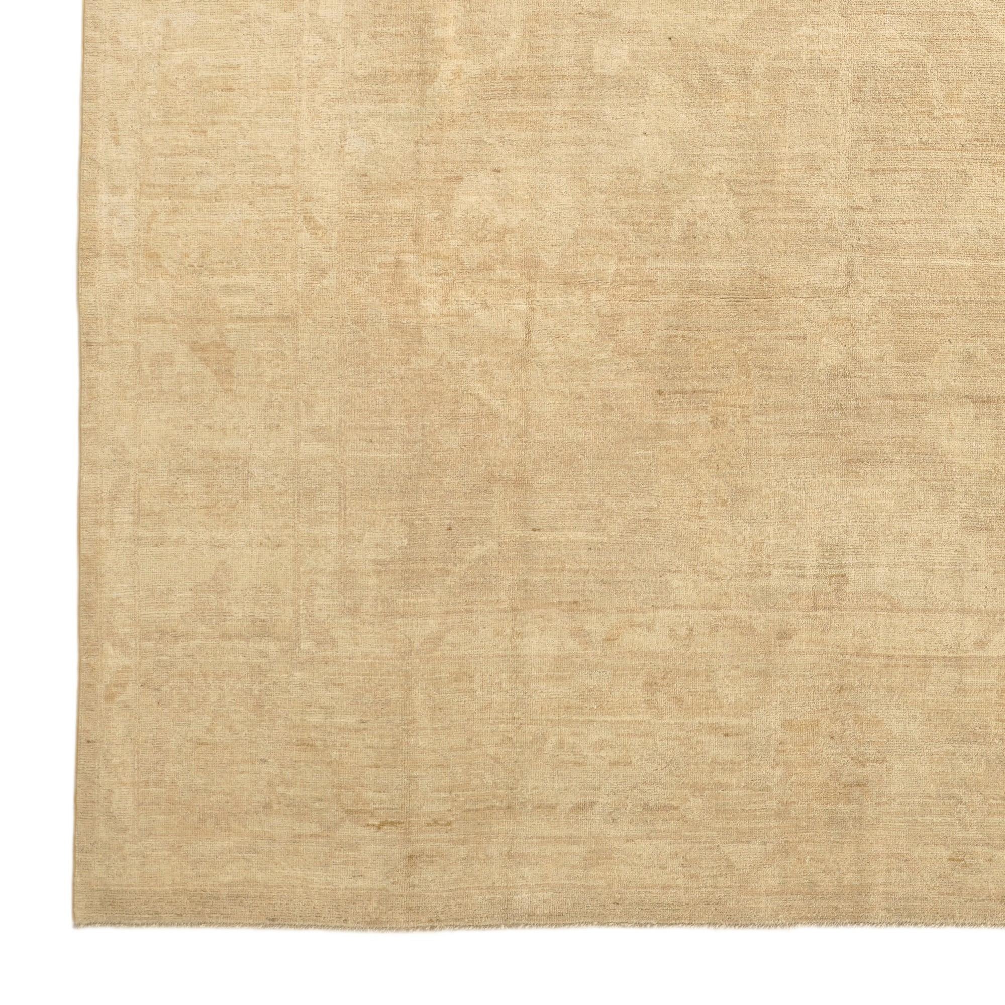 8' 7 x 12' 1 Hand Knotted Oushak Wool Rug