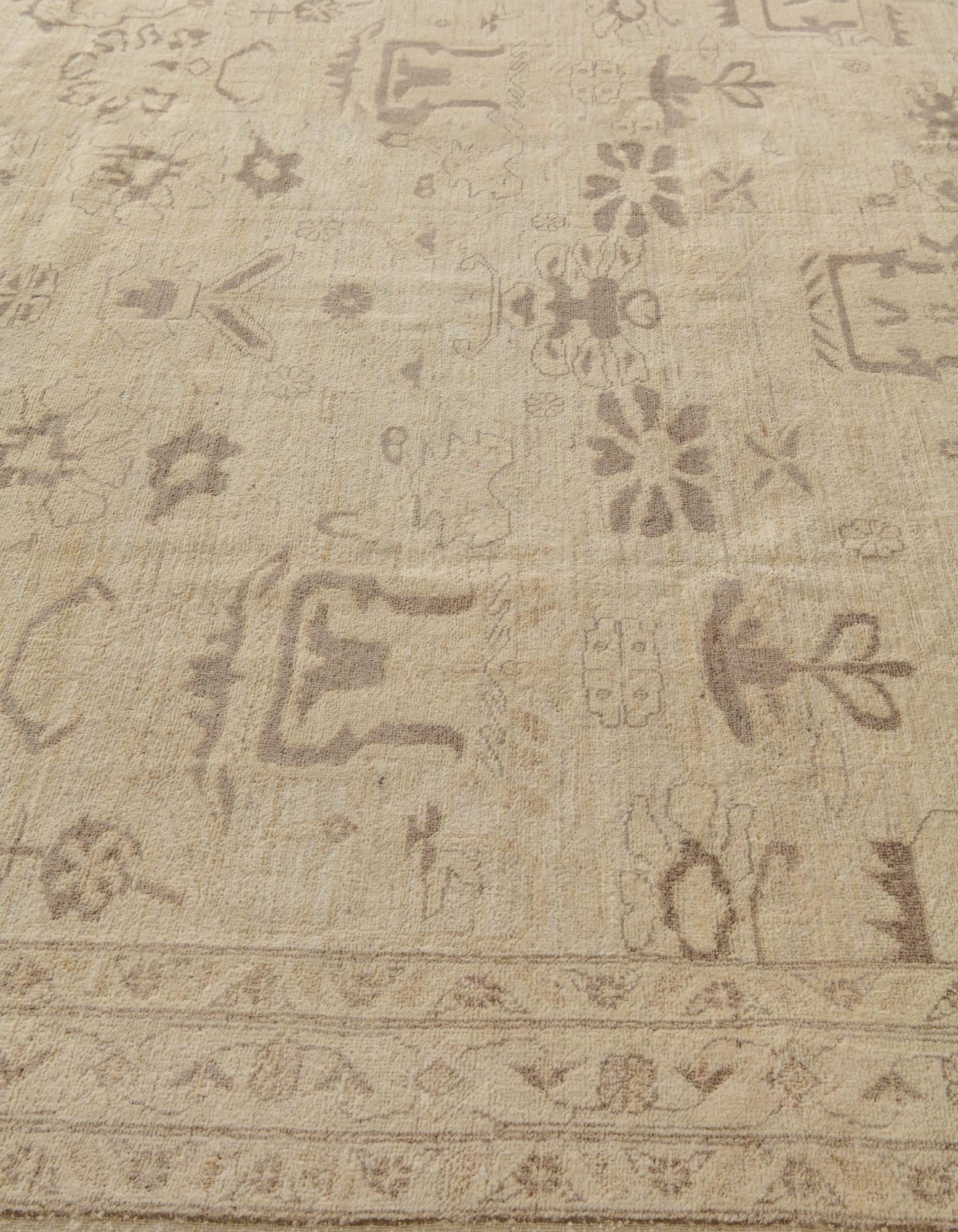 9' 2 x 12' 7 Hand Knotted Oushak Wool Rug