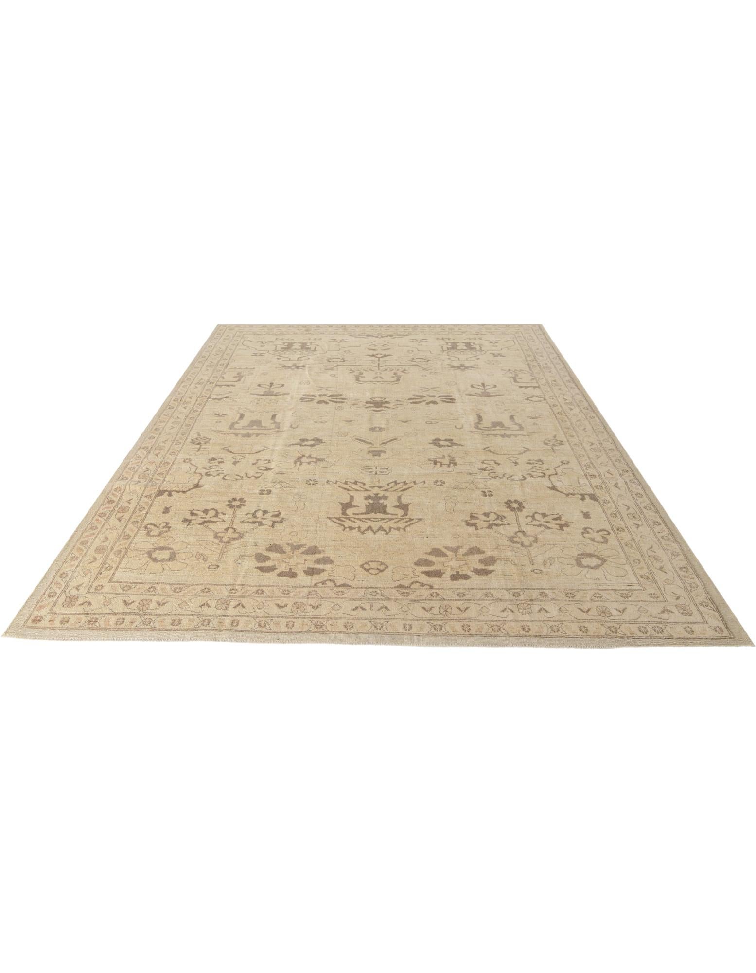 9' 2 x 12' 7 Hand Knotted Oushak Wool Rug