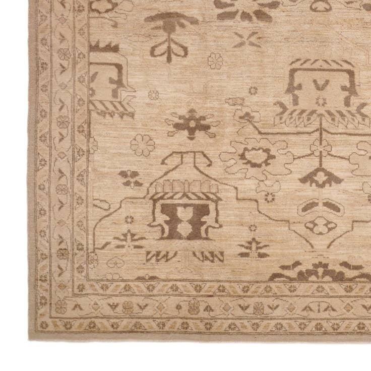 Detail image of 9' 2 x 12' 7 Hand Knotted Oushak Wool Rug