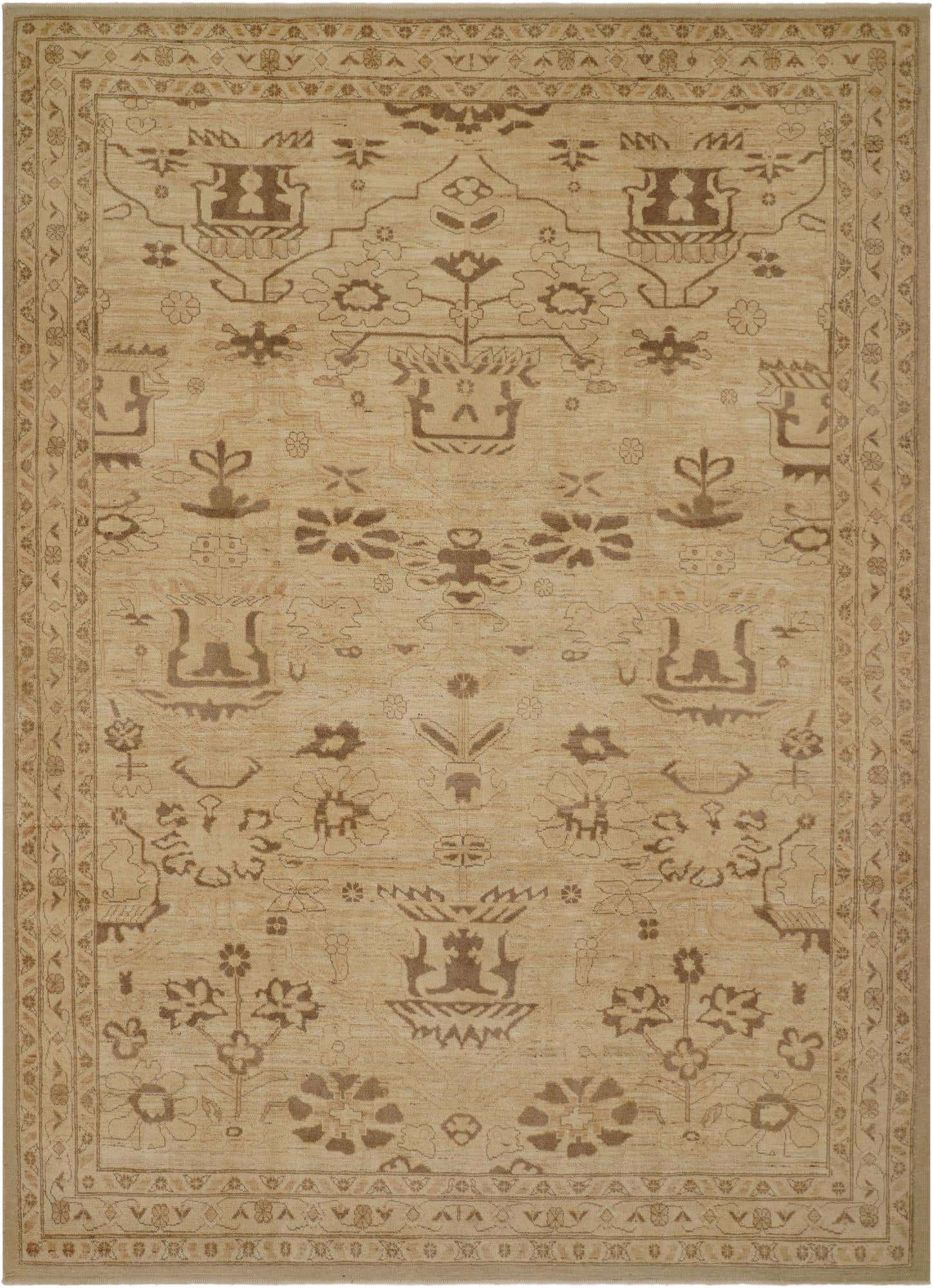 9' 2 x 12' 7 Hand Knotted Oushak Wool Rug