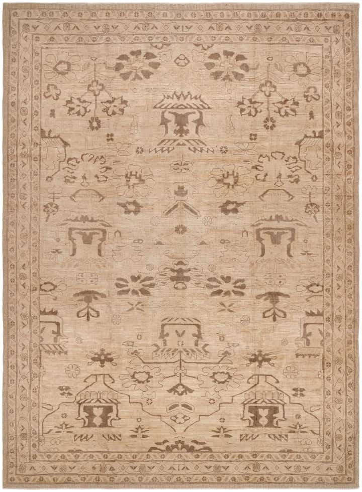 9' 2 x 12' 7 Hand Knotted Oushak Wool Rug