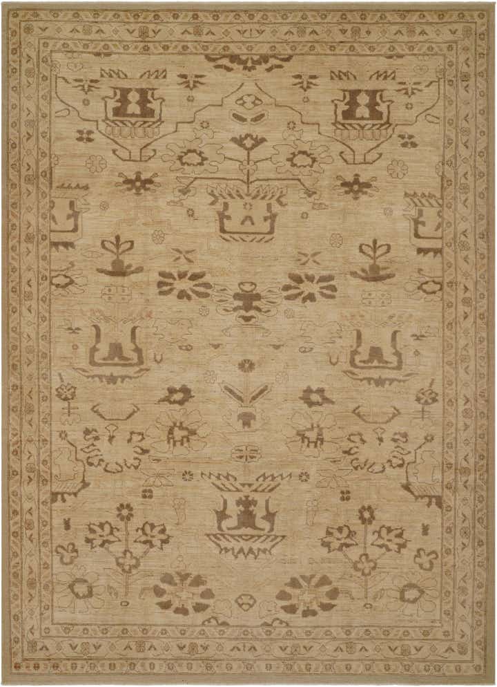 9' 2 x 12' 7 Hand Knotted Oushak Wool Rug