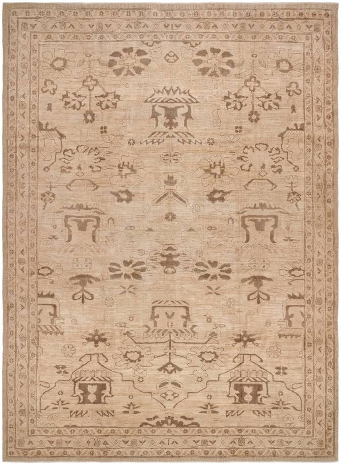 Detail image of 9' 2 x 12' 7 Hand Knotted Oushak Wool Rug