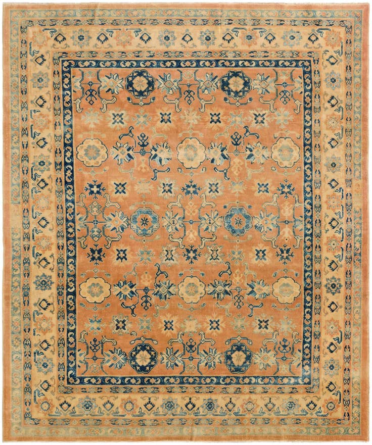 Detail image of 8' 2 x 9' 10 Hand Knotted Oushak Wool Rug