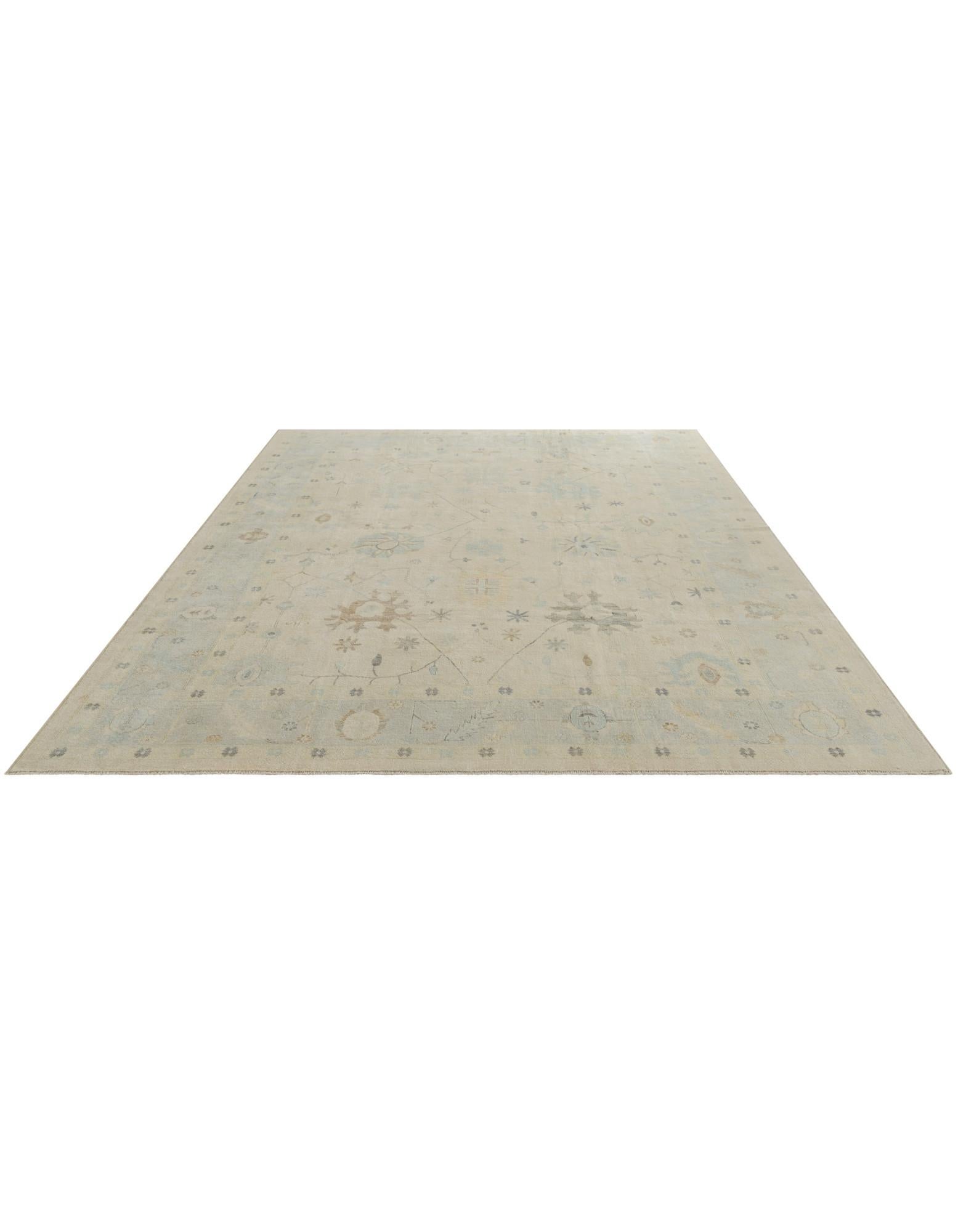 10' 5 x 13' 11 Hand Knotted Oushak Wool Rug