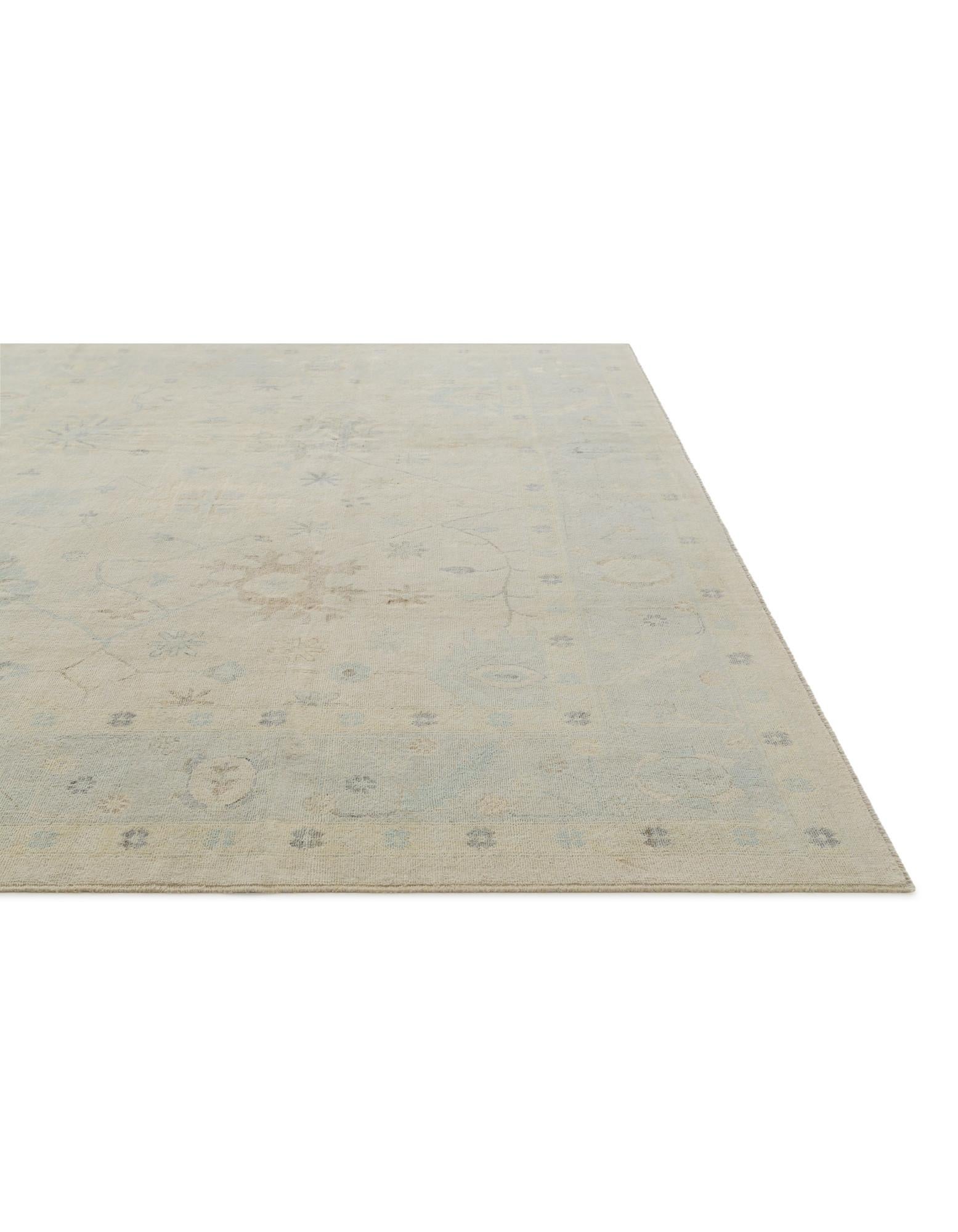 10' 5 x 13' 11 Hand Knotted Oushak Wool Rug
