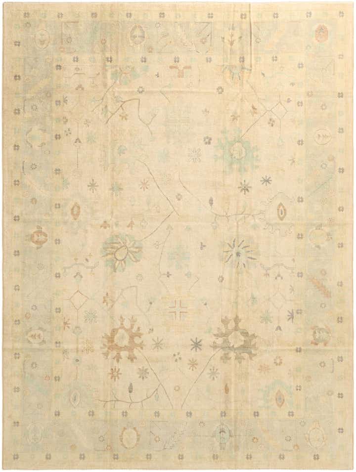 10' 5 x 13' 11 Hand Knotted Oushak Wool Rug