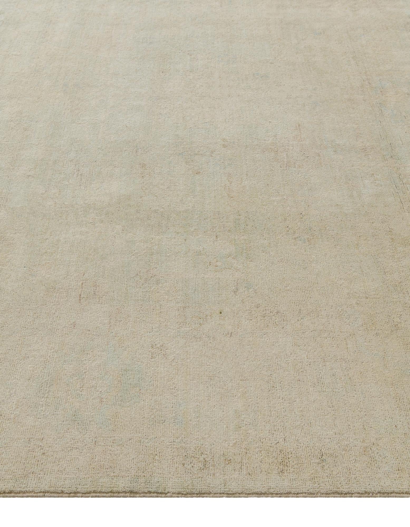 8' 11 x 13' 2 Hand Knotted Oushak Wool Rug