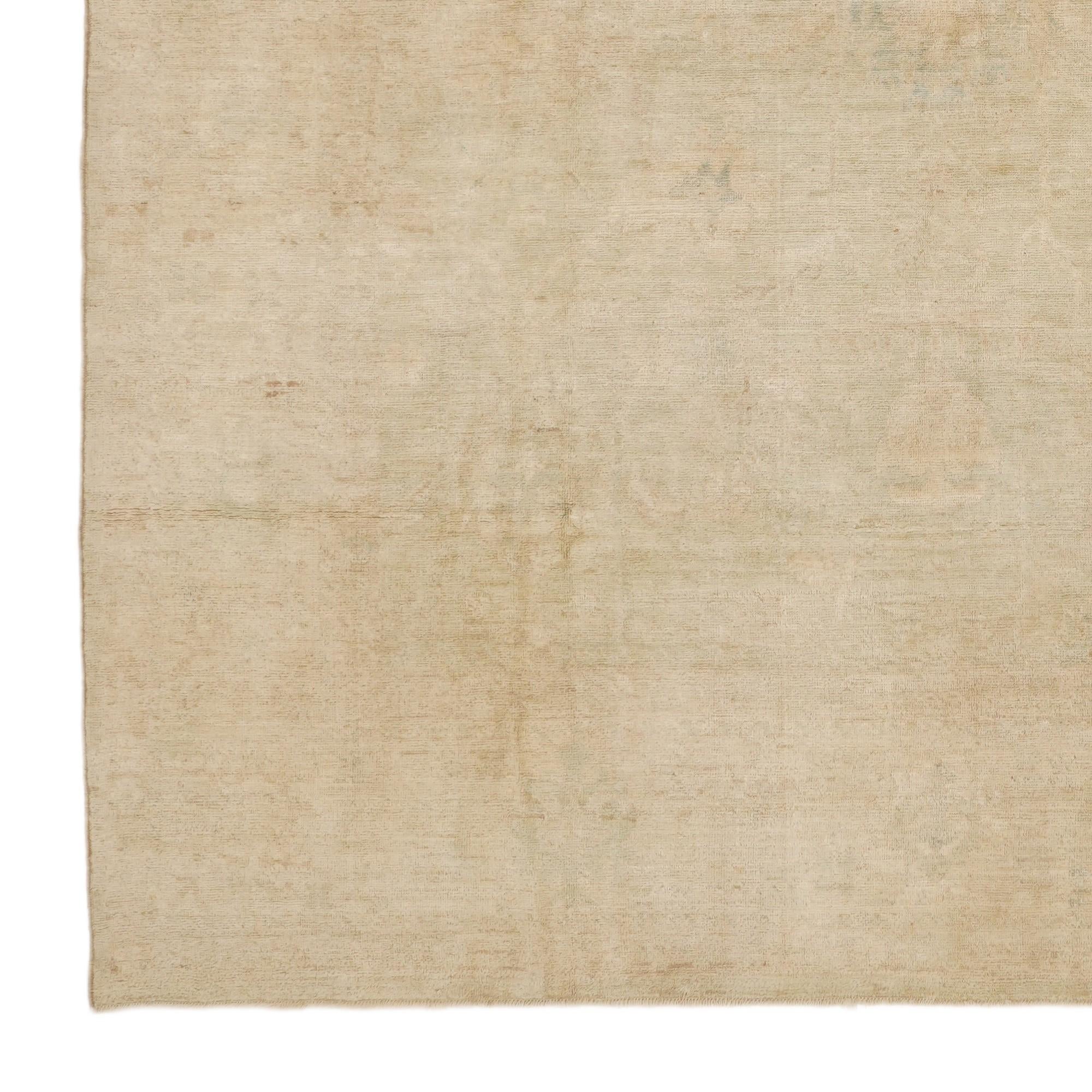 8' 11 x 13' 2 Hand Knotted Oushak Wool Rug