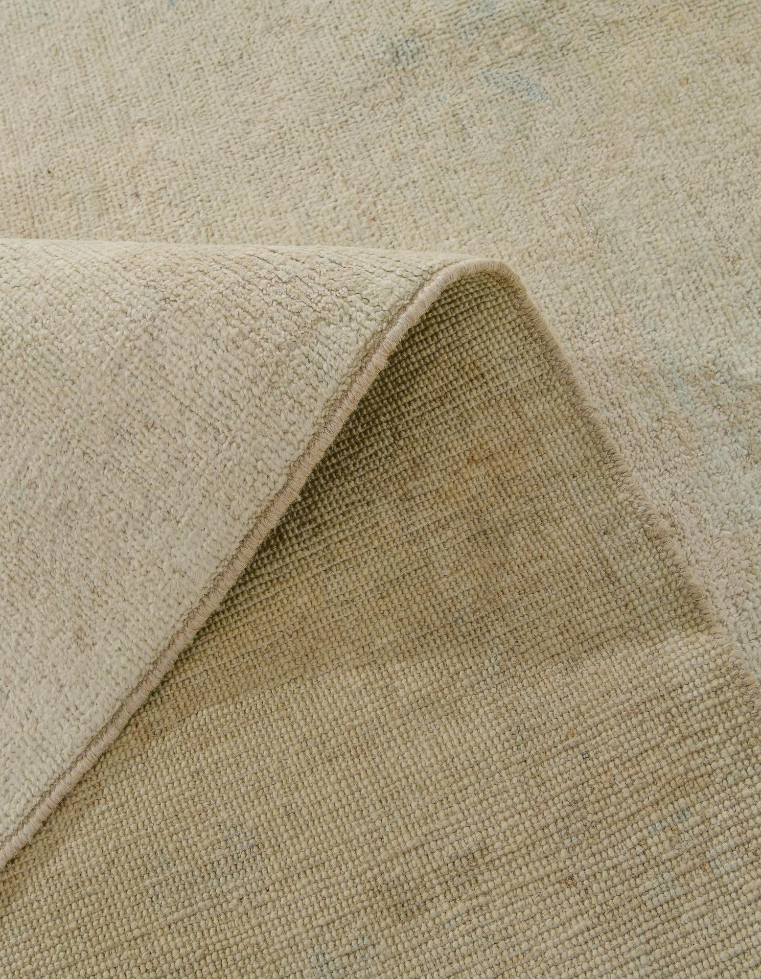 8' 11 x 13' 2 Hand Knotted Oushak Wool Rug