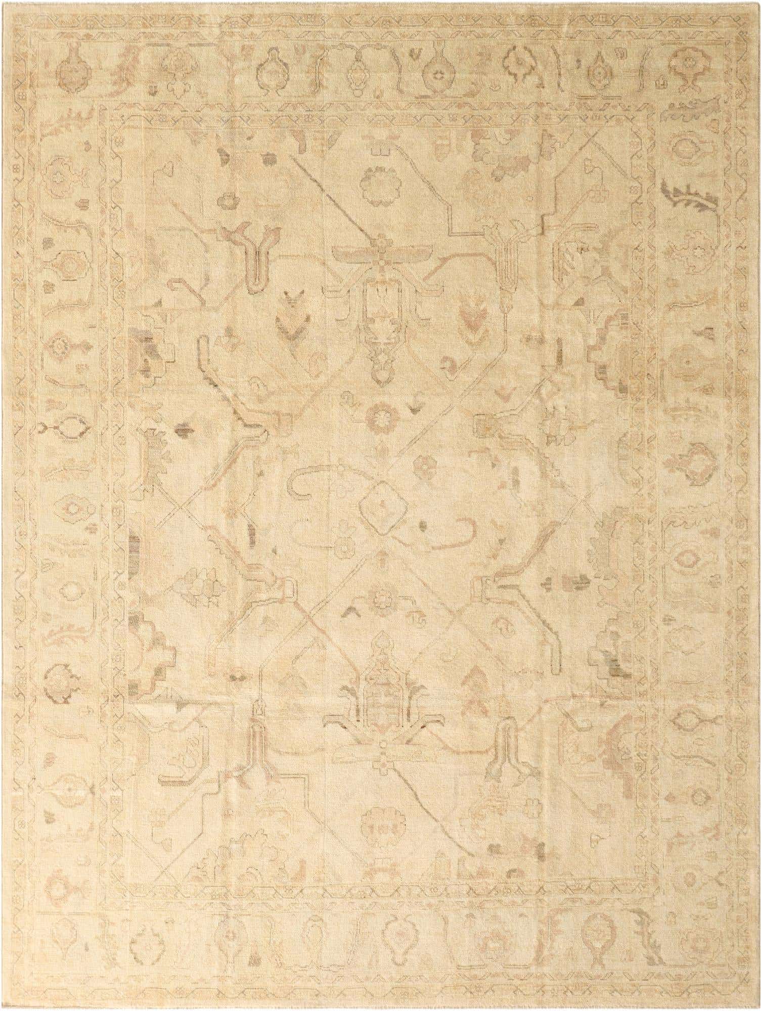 9' 2 x 11' 11 Hand Knotted Oushak Wool Rug