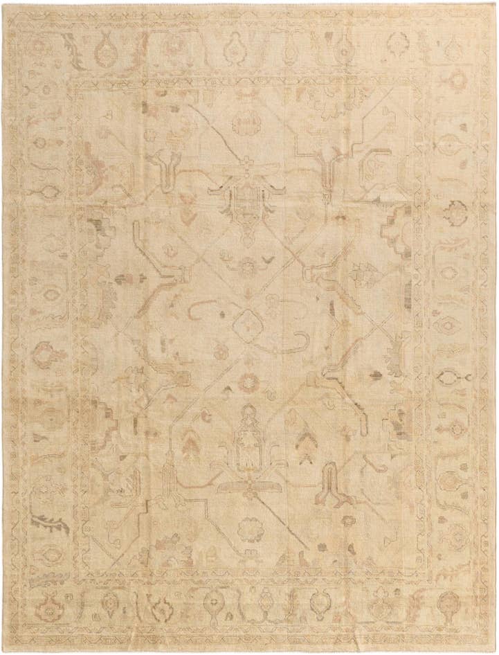 Detail image of 9' 2 x 11' 11 Hand Knotted Oushak Wool Rug