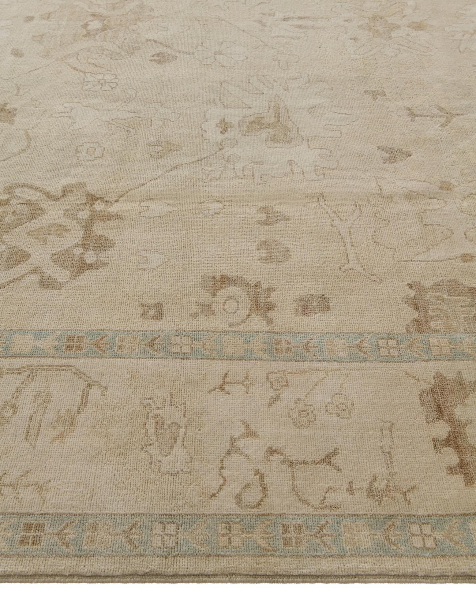 8' 3 x 9' 10 Hand Knotted Oushak Wool Rug