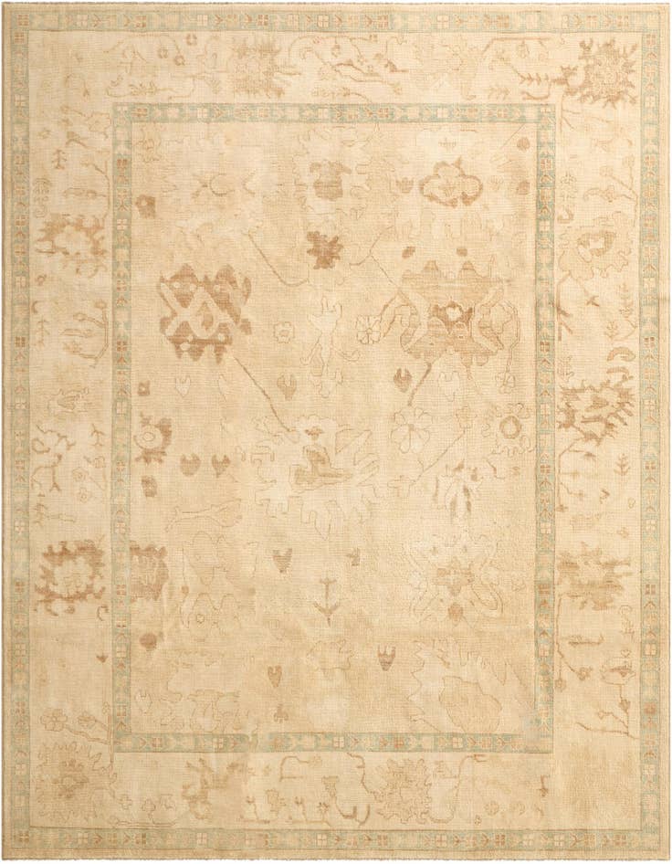 Detail image of 8' 3 x 9' 10 Hand Knotted Oushak Wool Rug