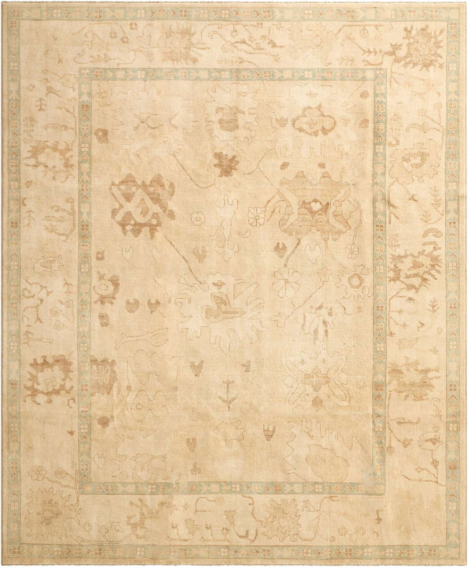 8' 3 x 9' 10 Hand Knotted Oushak Wool Rug
