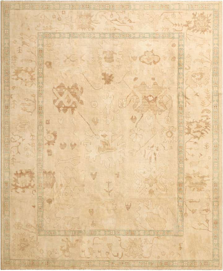 8' 3 x 9' 10 Hand Knotted Oushak Wool Rug