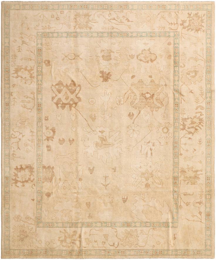 Detail image of 8' 3 x 9' 10 Hand Knotted Oushak Wool Rug