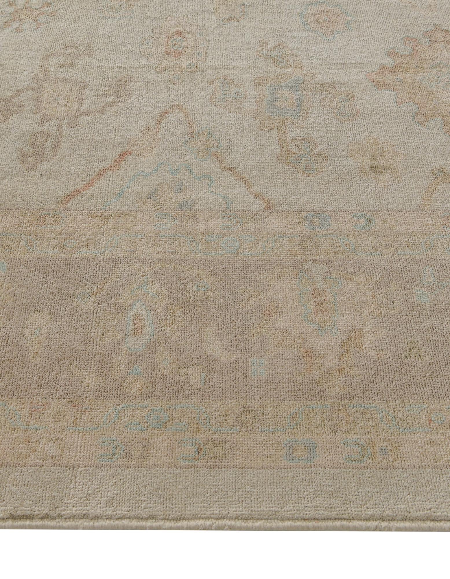 9' 2 x 11' 9 Hand Knotted Oushak Wool Rug
