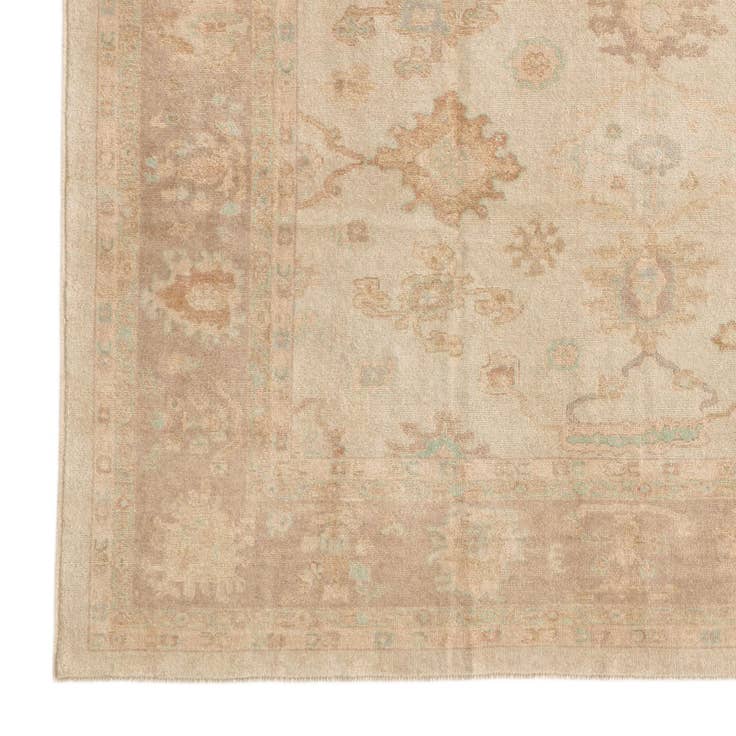 Detail image of 9' 2 x 11' 9 Hand Knotted Oushak Wool Rug