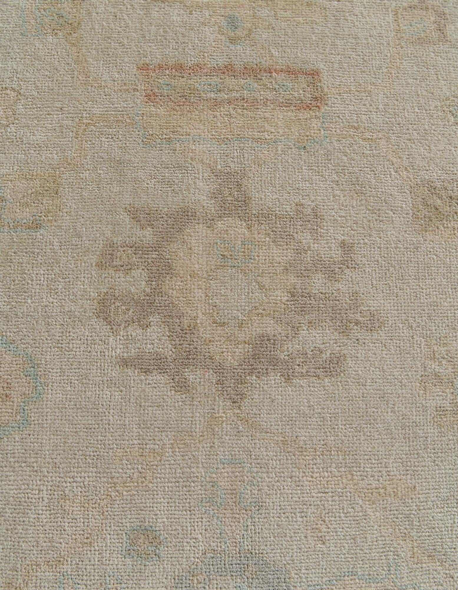 9' 2 x 11' 9 Hand Knotted Oushak Wool Rug