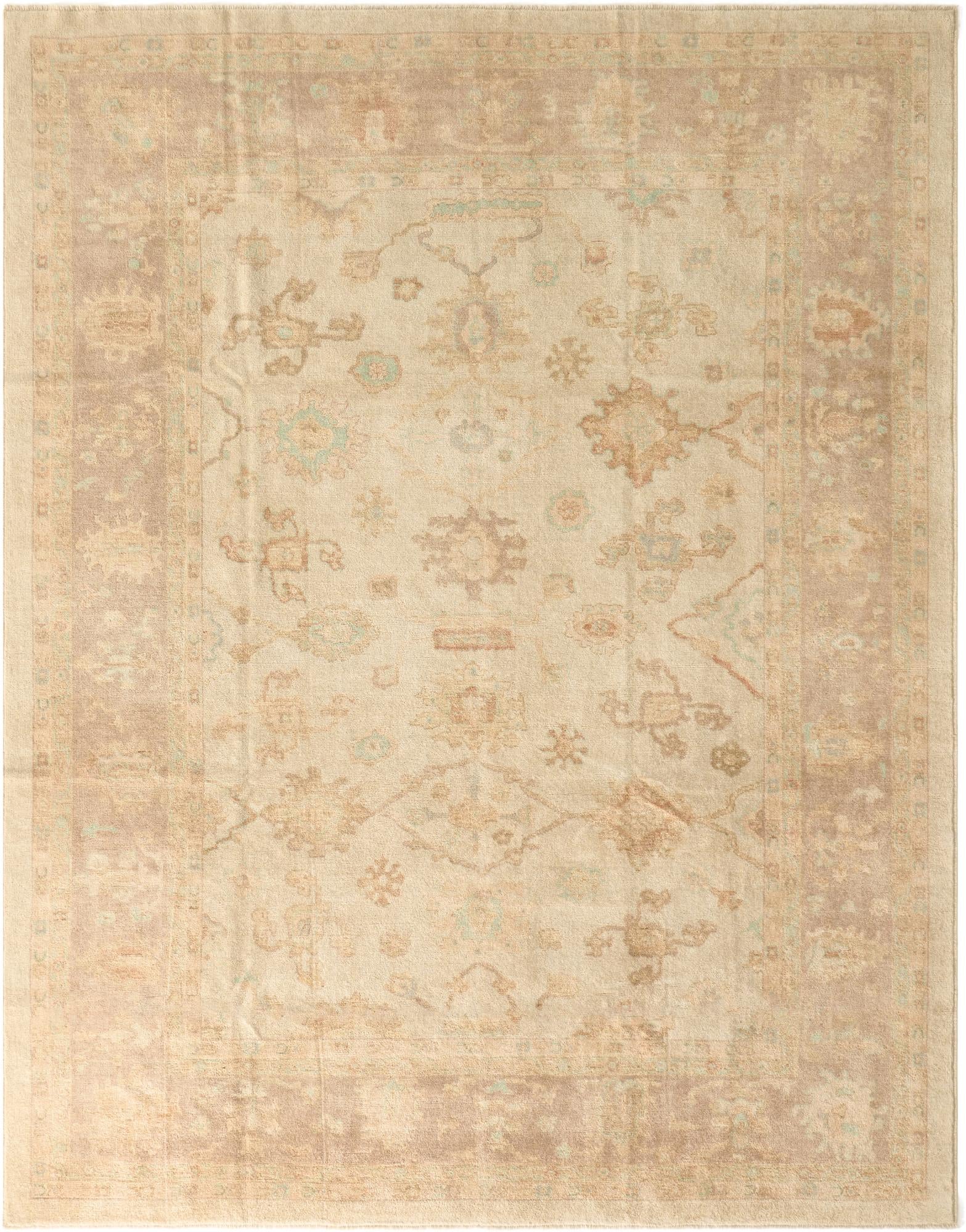 9' 2 x 11' 9  Hand Knotted Oushak Wool Rug