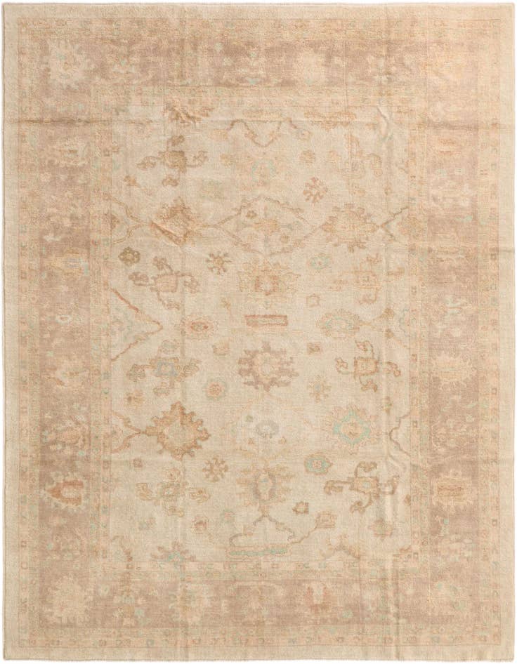 Detail image of 9' 2 x 11' 9 Hand Knotted Oushak Wool Rug