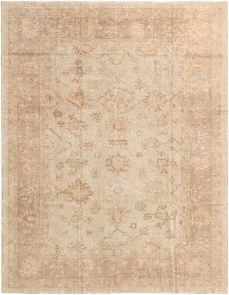 Detail image of 9' 2 x 11' 9 Hand Knotted Oushak Wool Rug