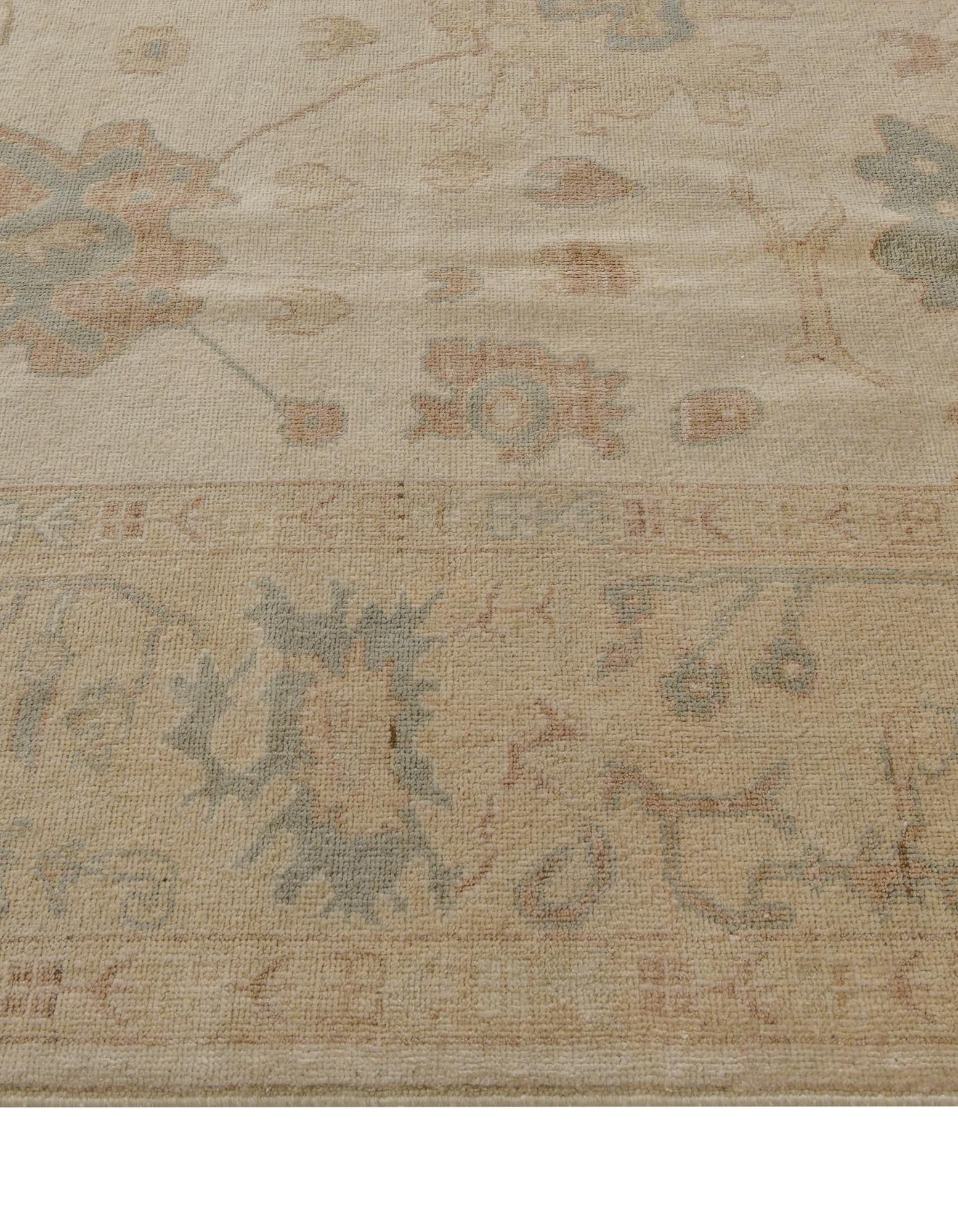 8' 5 x 9' 10 Hand Knotted Oushak Wool Rug