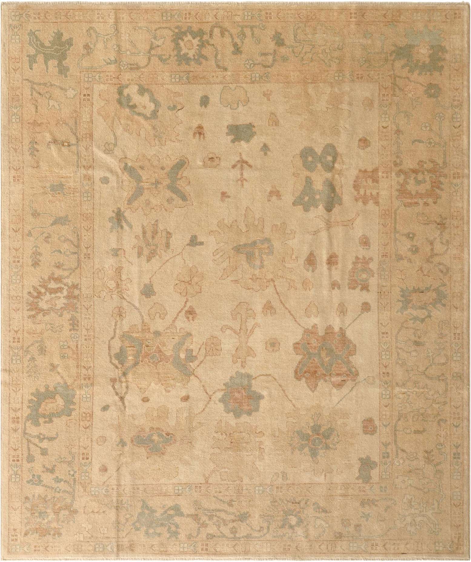 8' 5 x 9' 10 Hand Knotted Oushak Wool Rug