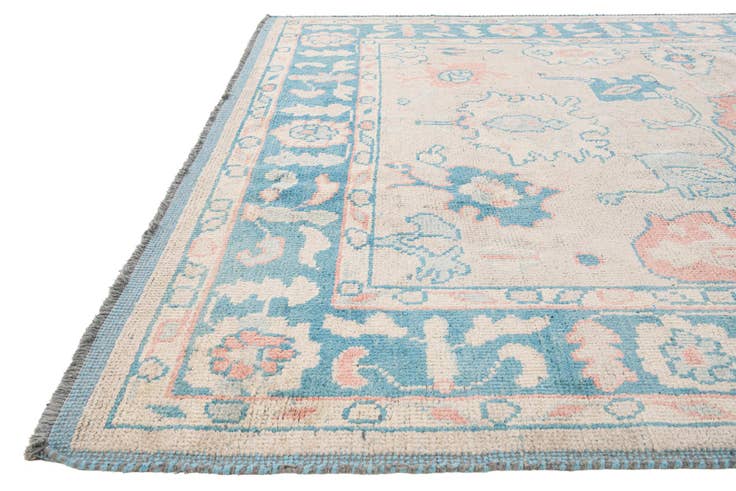 Detail image of 8' 2 x 10' 6 Hand Knotted Oushak Wool Rug