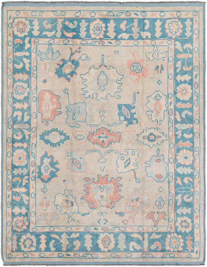 8' 2 x 10' 6 Hand Knotted Oushak Wool Rug