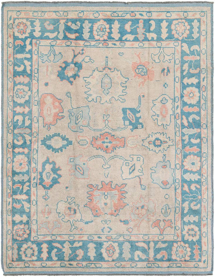 Detail image of 8' 2 x 10' 6 Hand Knotted Oushak Wool Rug