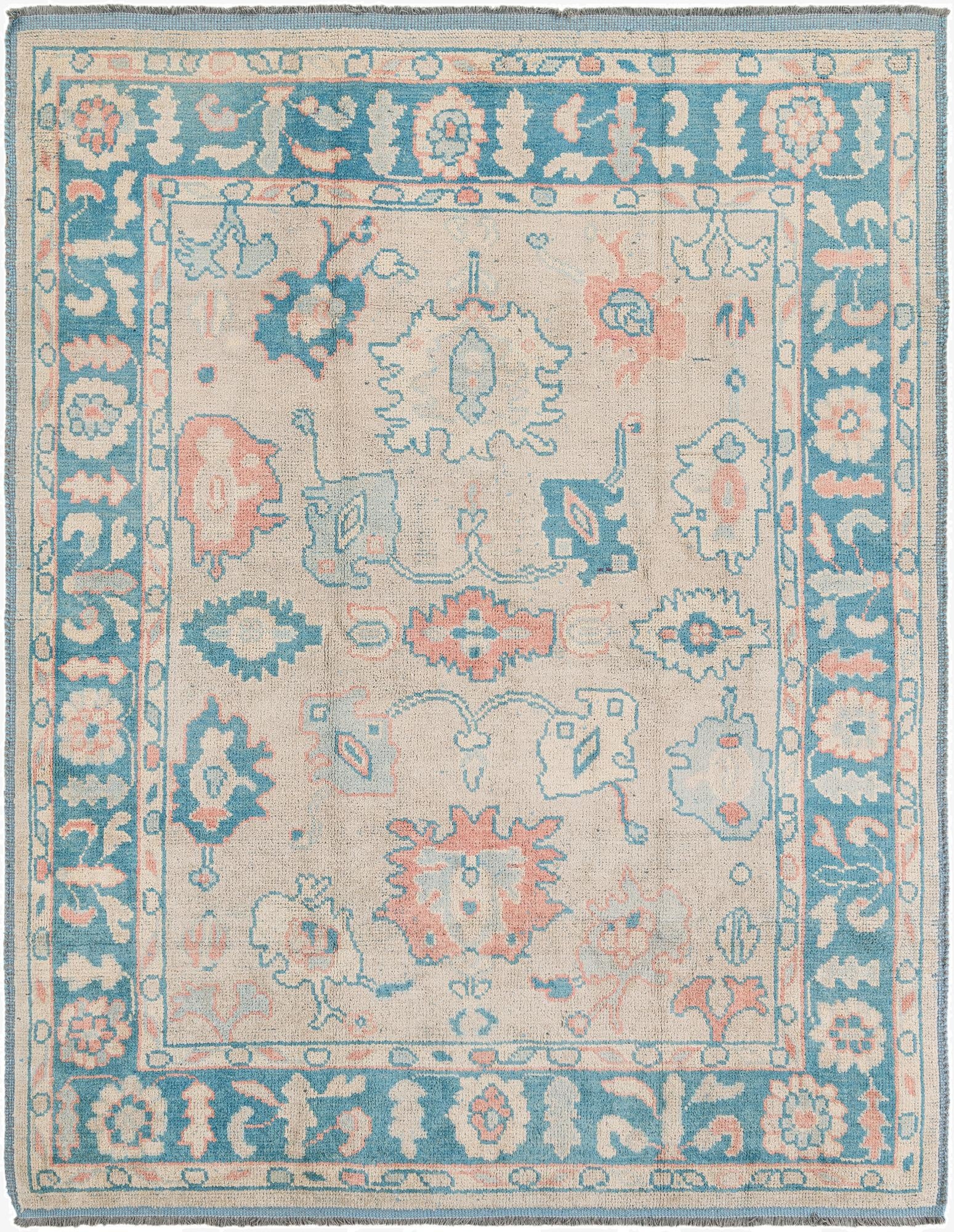 8' 2 x 10' 6  Hand Knotted Oushak Wool Rug