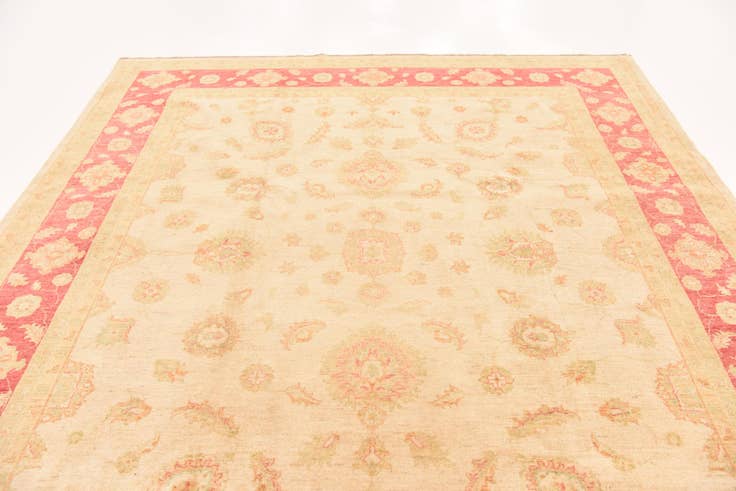 Detail image of 8' 5 x 9' 9 Hand Knotted Peshawar Ziegler Rug