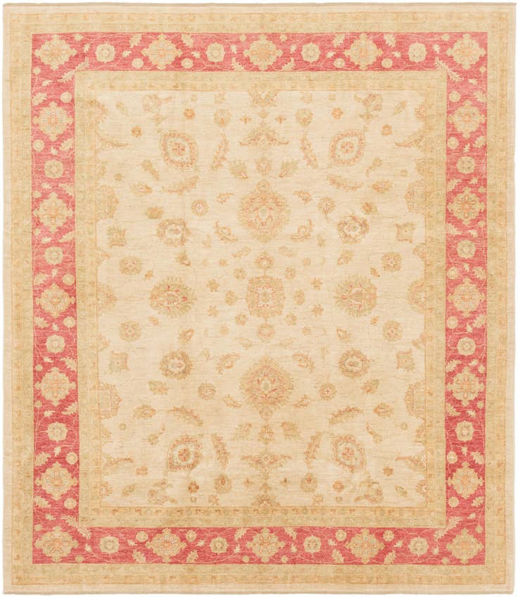 Detail image of 8' 5 x 9' 9 Hand Knotted Peshawar Ziegler Rug