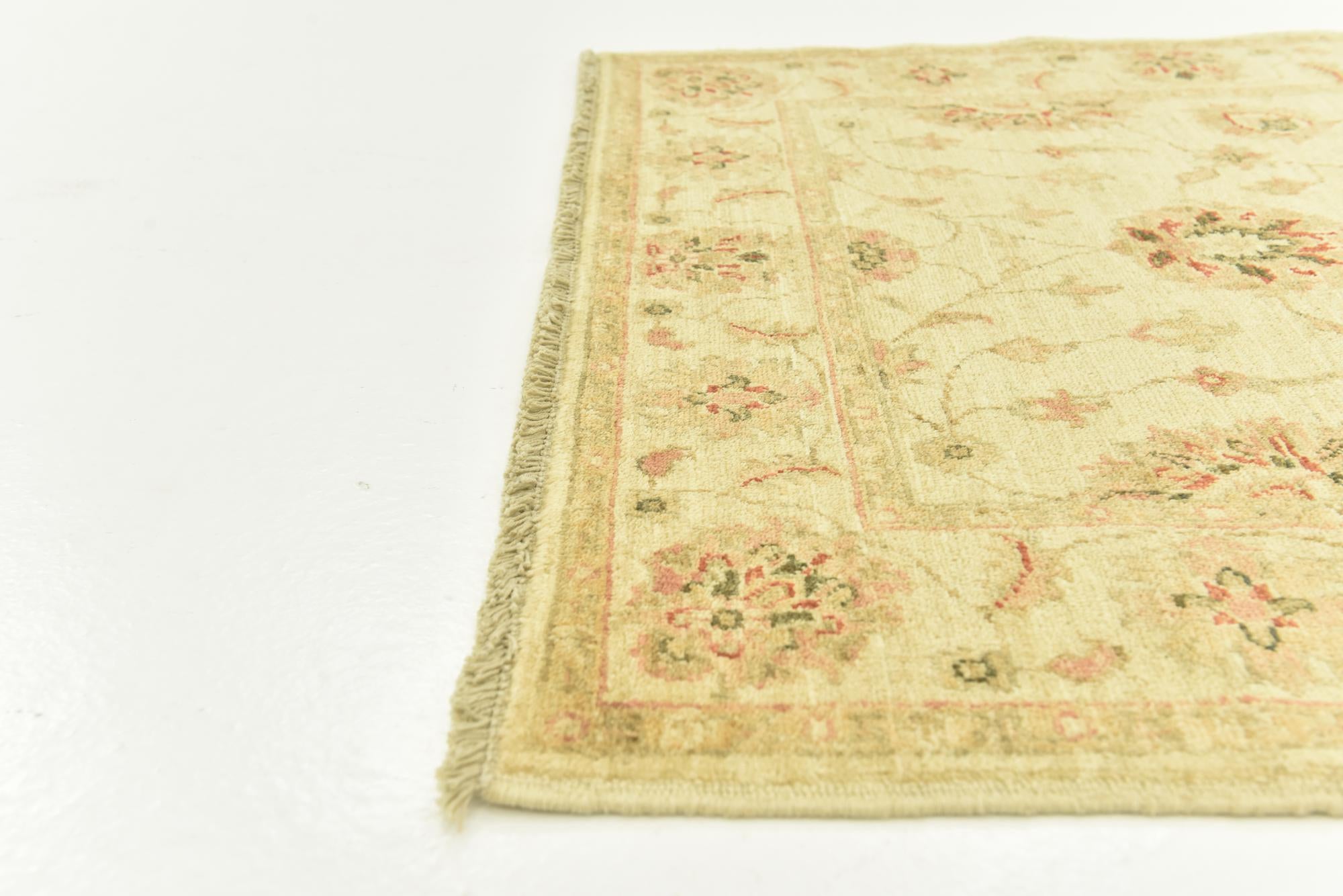 3' 5 x 4' 9 Hand Knotted Peshawar Ziegler Rug