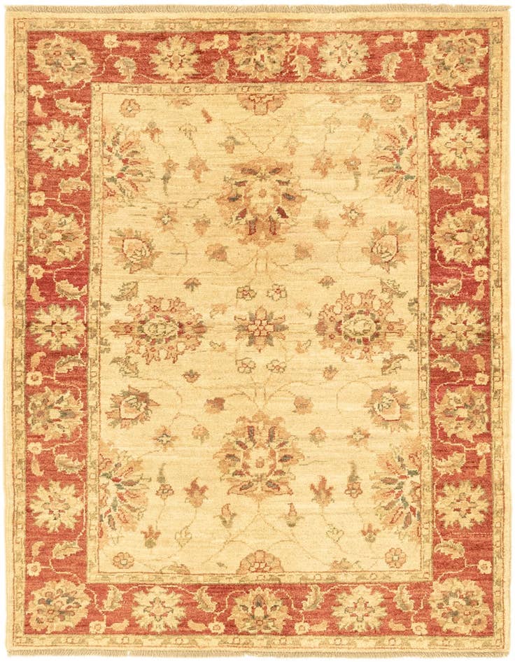 Detail image of 3' 6 x 4' 9 Hand Knotted Peshawar Ziegler Rug