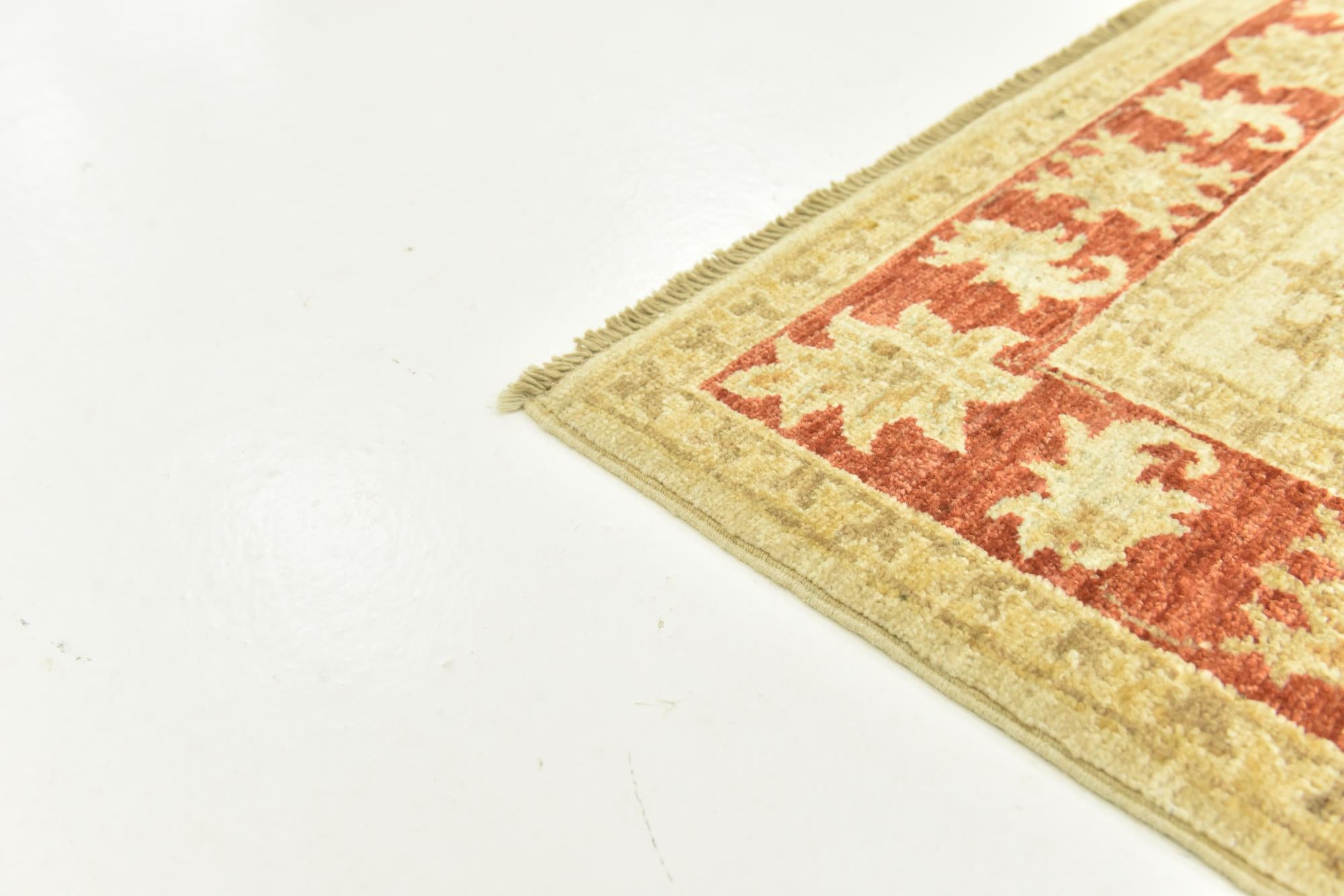 3' 5 x 4' 10 Hand Knotted Peshawar Ziegler Rug