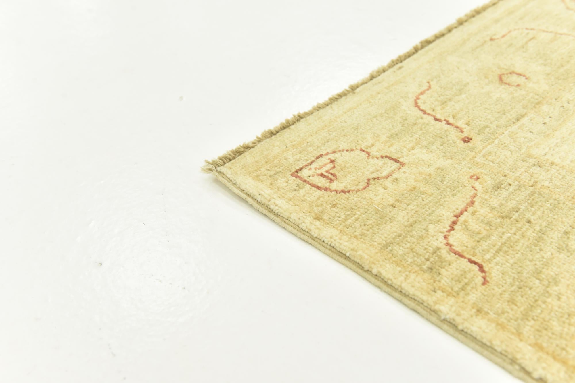 105cm x 150cm anudado a mano Peshawar Ziegler Alfombra