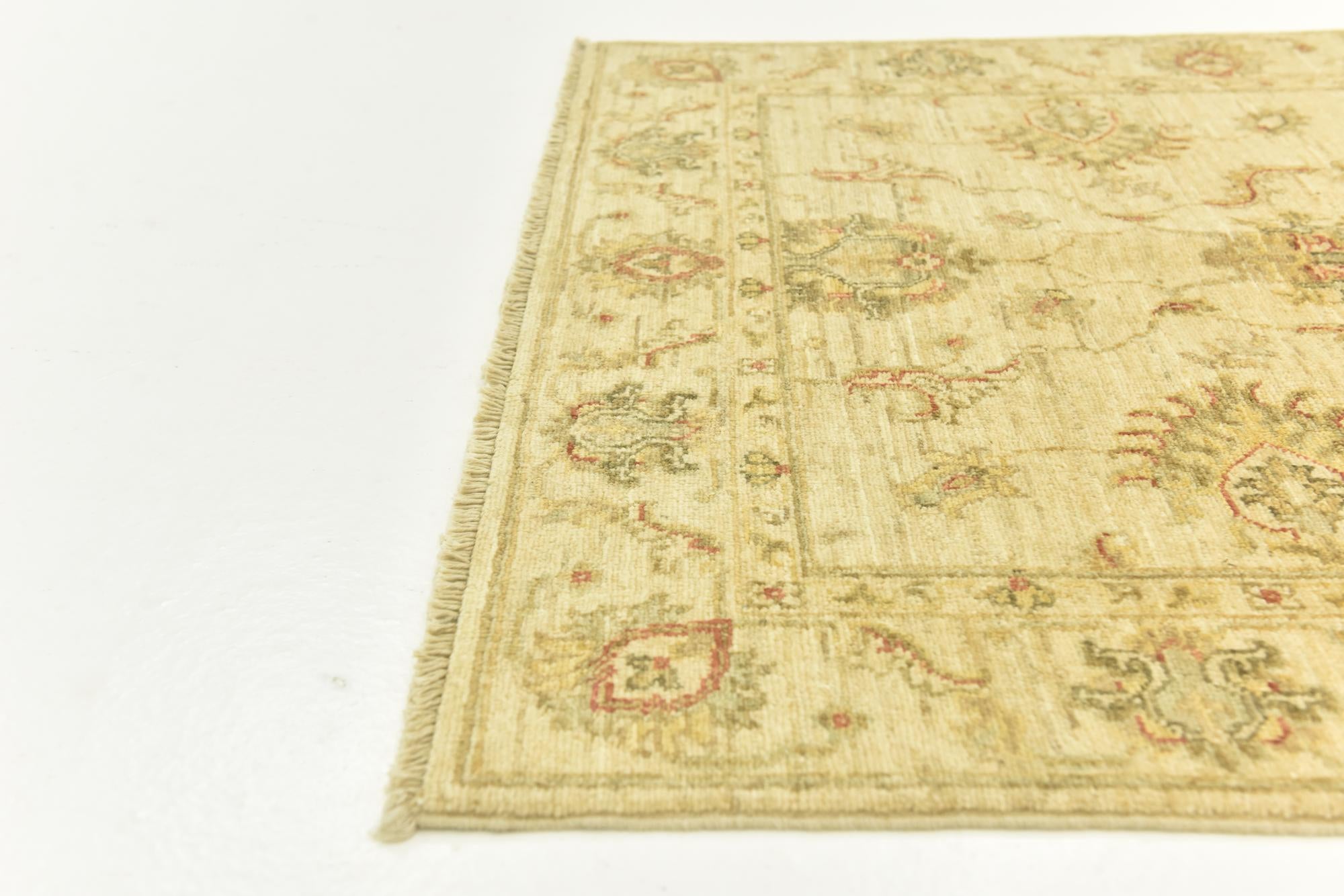 3' 4 x 5' Hand Knotted Peshawar Ziegler Rug