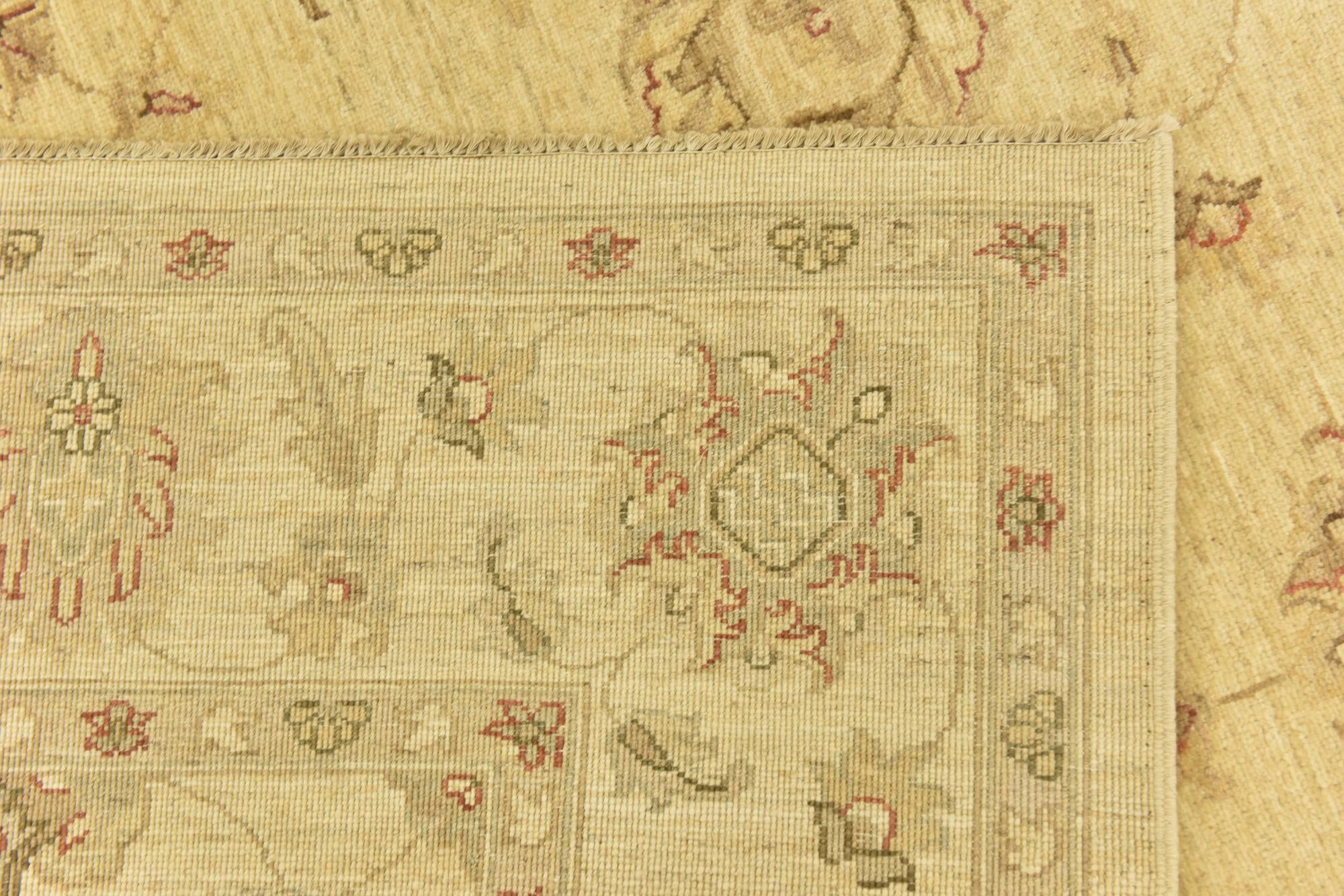 5' 9 x 8' Hand Knotted Peshawar Ziegler Rug