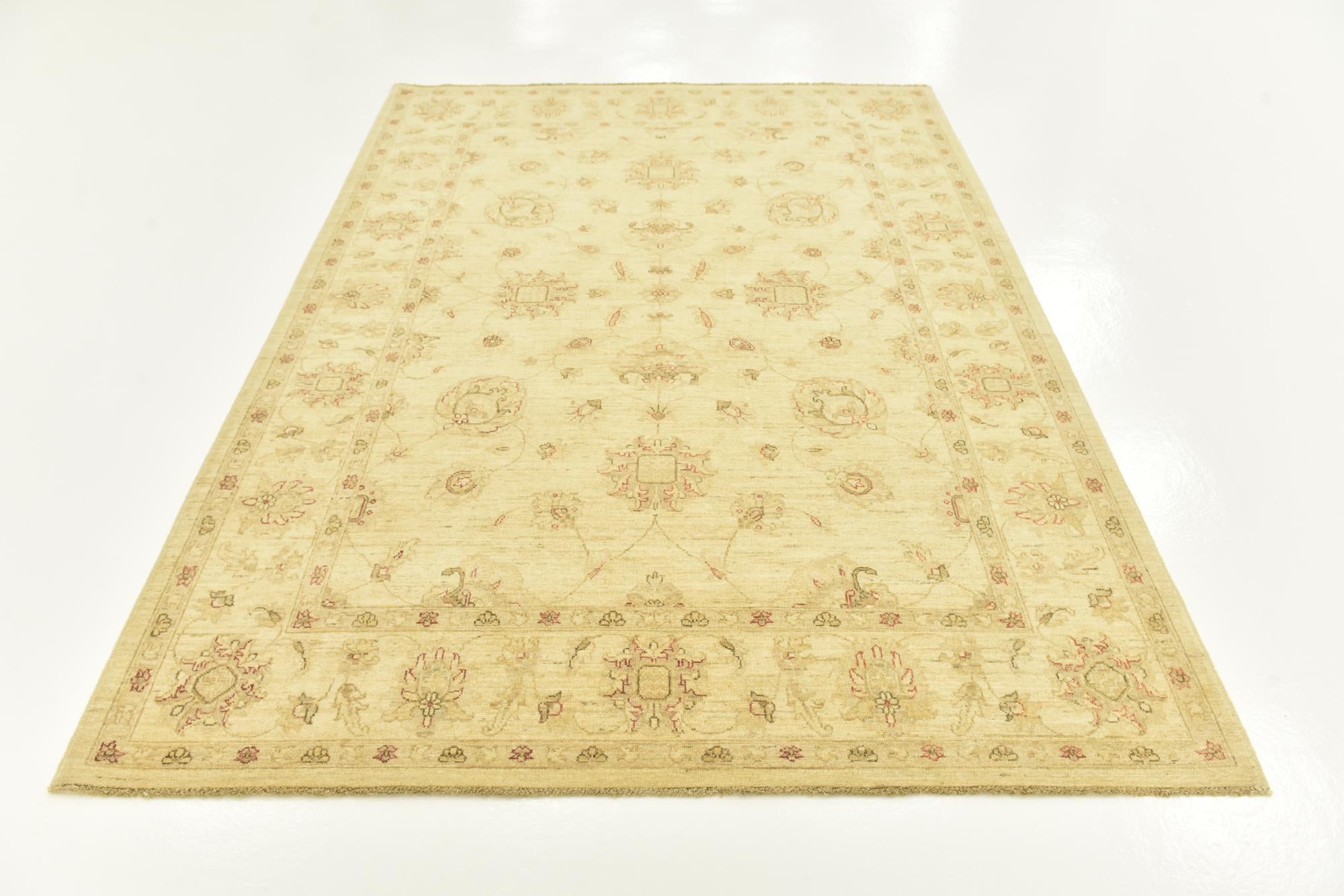 5' 9 x 8' Hand Knotted Peshawar Ziegler Rug