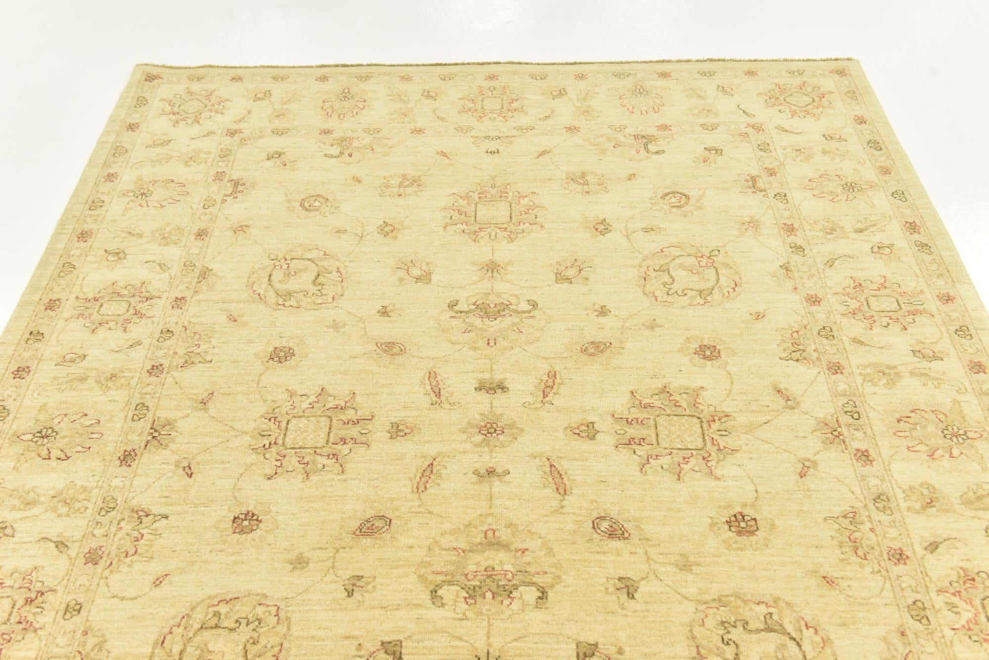 5' 9 x 8' Hand Knotted Peshawar Ziegler Rug