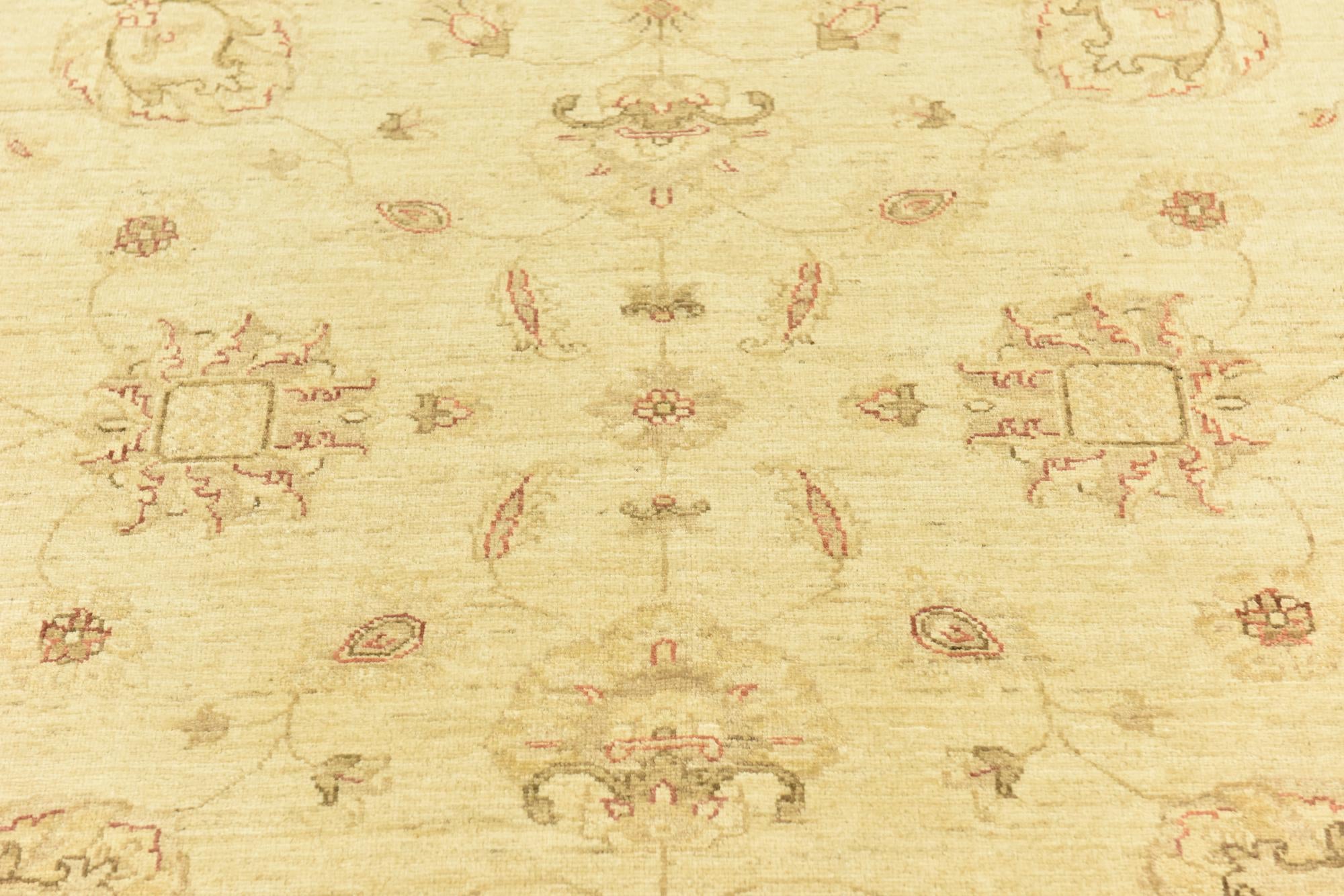 5' 9 x 8' Hand Knotted Peshawar Ziegler Rug