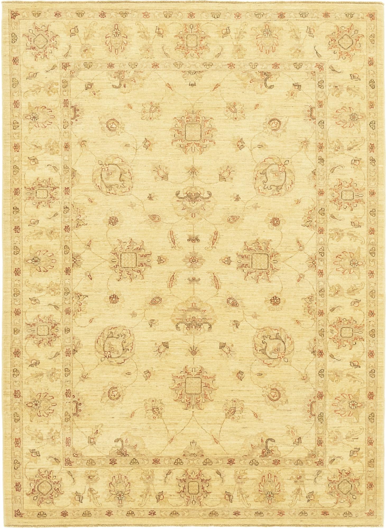 5' 9 x 8' Hand Knotted Peshawar Ziegler Rug