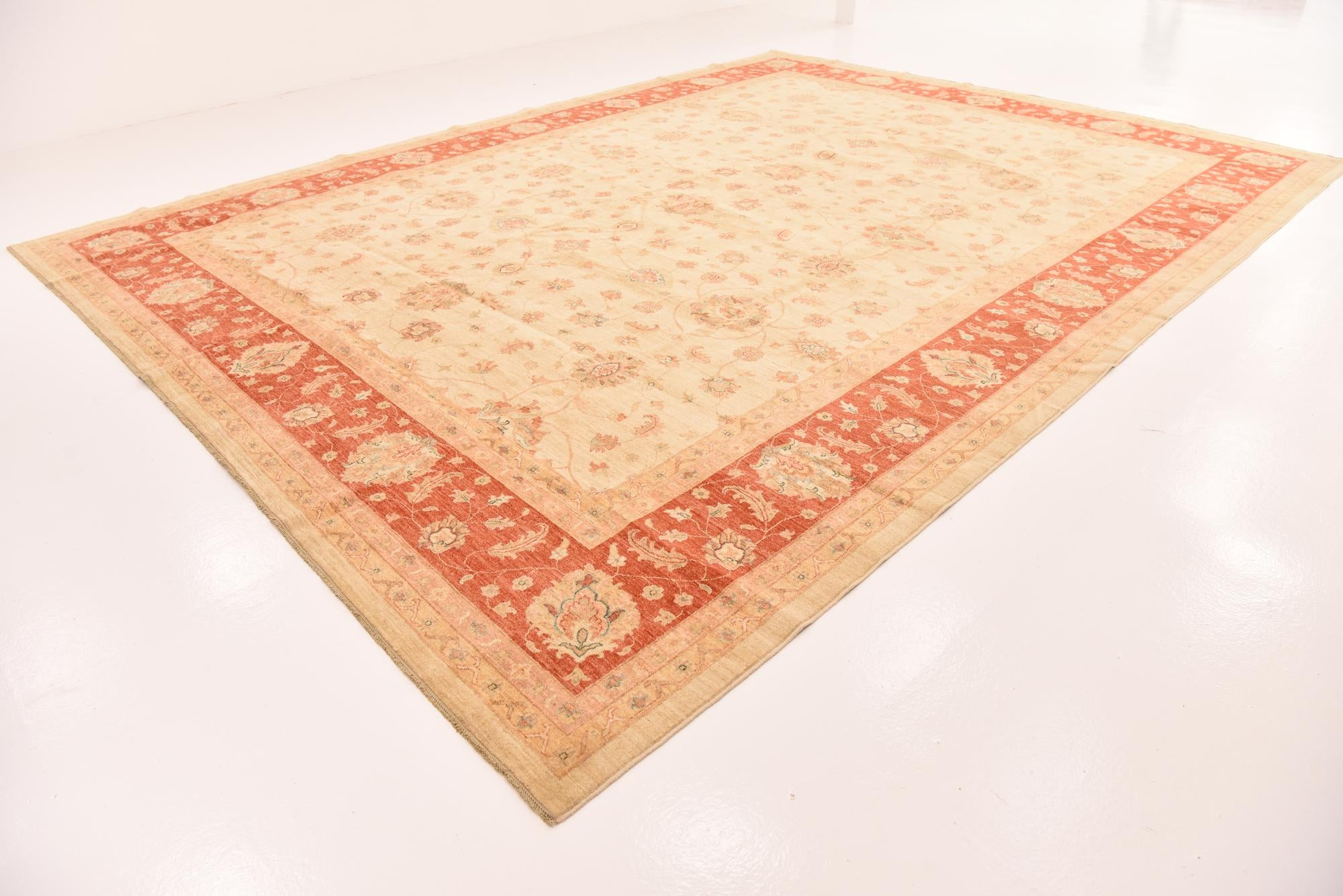 13' 1 x 17' 5 Hand Knotted Peshawar Ziegler Rug