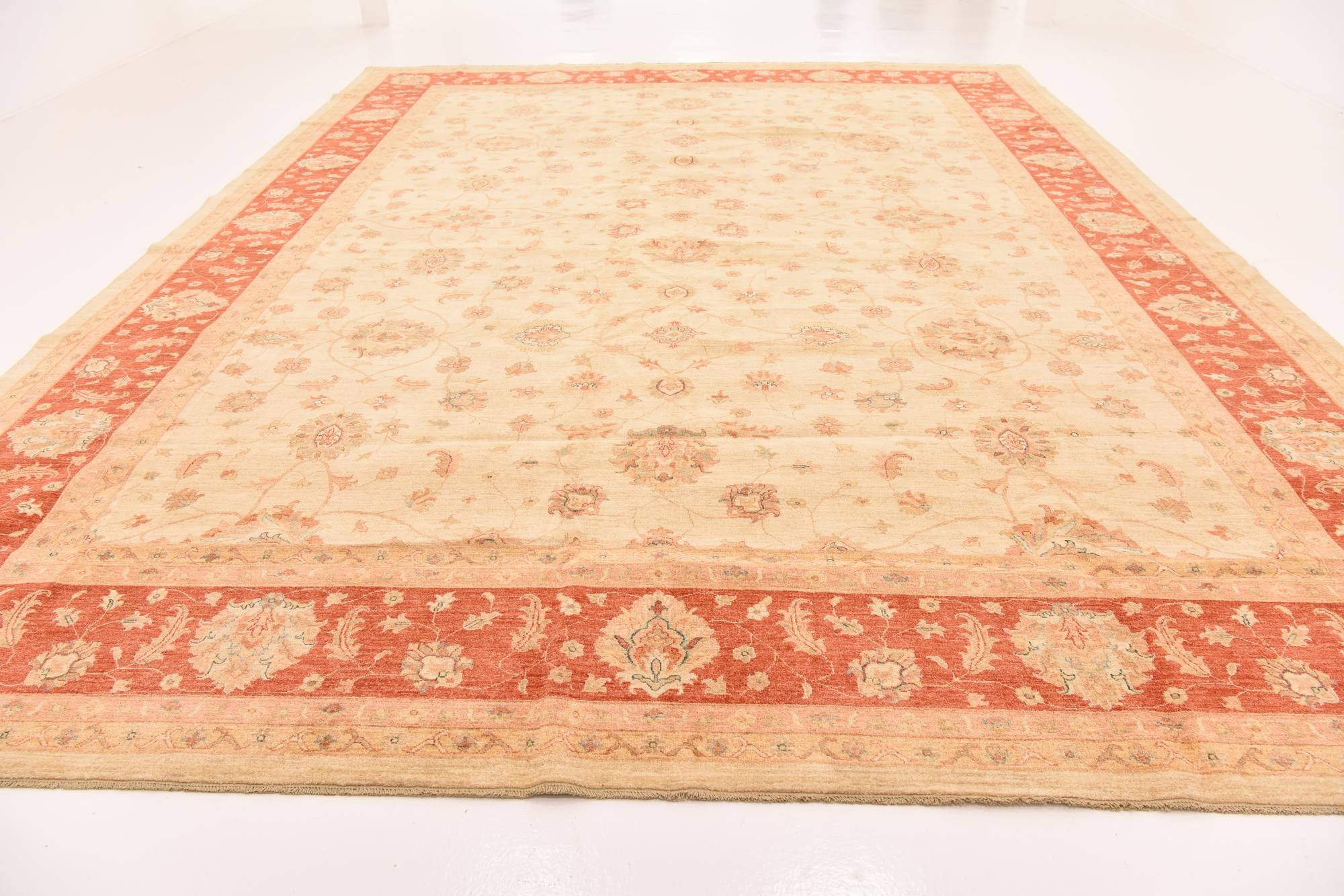 13' 1 x 17' 5 Hand Knotted Peshawar Ziegler Rug